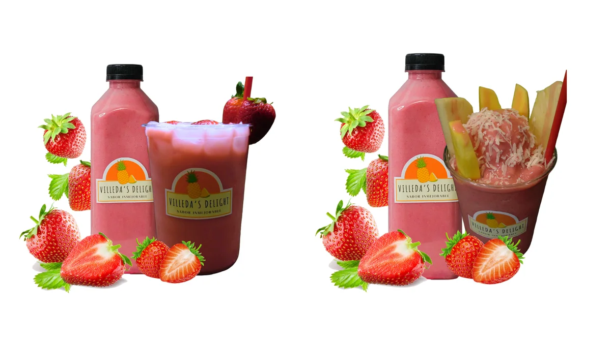 Strawberry raspado with natural fresa concentrate
